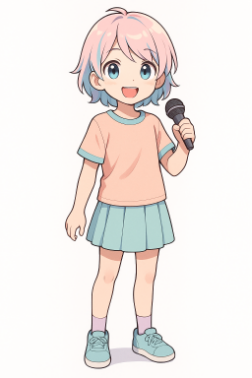 Kindlicher Avatar mit Mikrofon